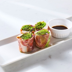 生ハムとチキンの生春巻き
