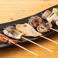 料理メニュー写真&nbsp;海鮮串焼き盛り合わせ(海老・本鮪ねぎ間・鮭ハラス・鯖・飯蛸)