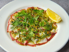 真ダコのカルパッチョ　ハーブ＆ガーリックソース