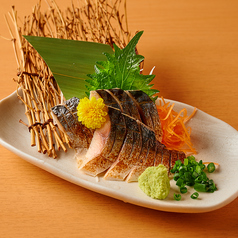 薬味で食べる炙り〆さば