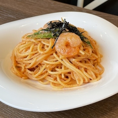 えびとアスパラの明太子パスタ