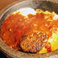 料理メニュー写真 石焼エビフライ/石焼ハンバーグ（写真）