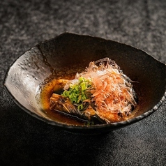 茄子の揚げ出しラー油