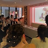 大型プロジェクターも無料貸し出し。