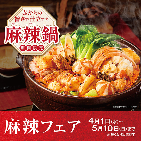 赤からの旨さで仕立てた麻辣鍋 | 期間限定 | 4月1日（水）～5月10日（日）