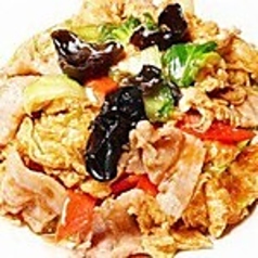 豚肉、キクラゲ、玉子炒め