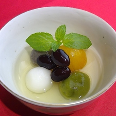 金柑の蜜煮 黒豆の蜜煮 白玉団子 抹茶白玉 黒胡麻白玉