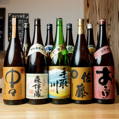 中々味わえない森伊蔵や、定番の焼酎・日本酒も人気！