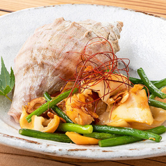 つぶ貝 にんにく炒め