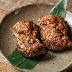 椎茸コンビーフ　オーブン焼き