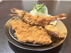 さつまいも三元豚 ミックス定食（ロース・ヒレ・海老フライ）