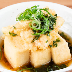 鶏天とあおさの揚げ出し豆腐