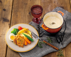 【チーズフォンデュ】チーズフォンデュ　グリルチキンプレート