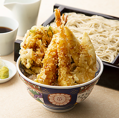 浅利のかき揚げと海老、筍の天丼とせいろ