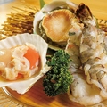 料理メニュー写真&nbsp;海老（2尾）/ホタテ（2個）/アワビ（1個）
