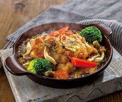 【シチュー＆アヒージョ】グリルチキンとしめじのアヒージョ