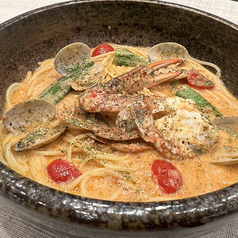 渡り蟹のビスクスープパスタ