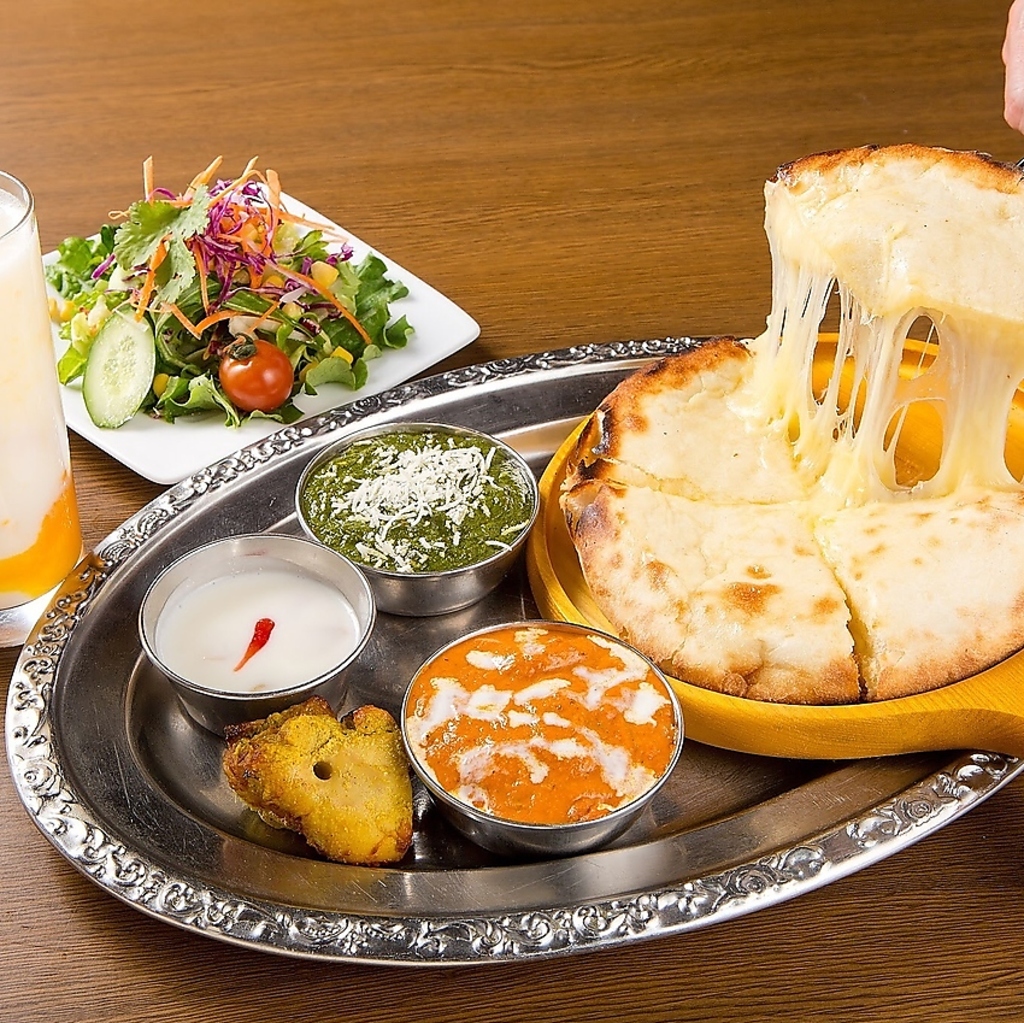 ランチに！ＳＡＰＡＮＡの大人気メニュー「チーズナン」がセットの食べごたえありで大満足なメニュー