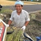 お米生産者の桐さん。情熱のハツシモ米を使っております！海座専用の大型玄米保冷庫を完備し、一年中新米のおいしさを保ちます。