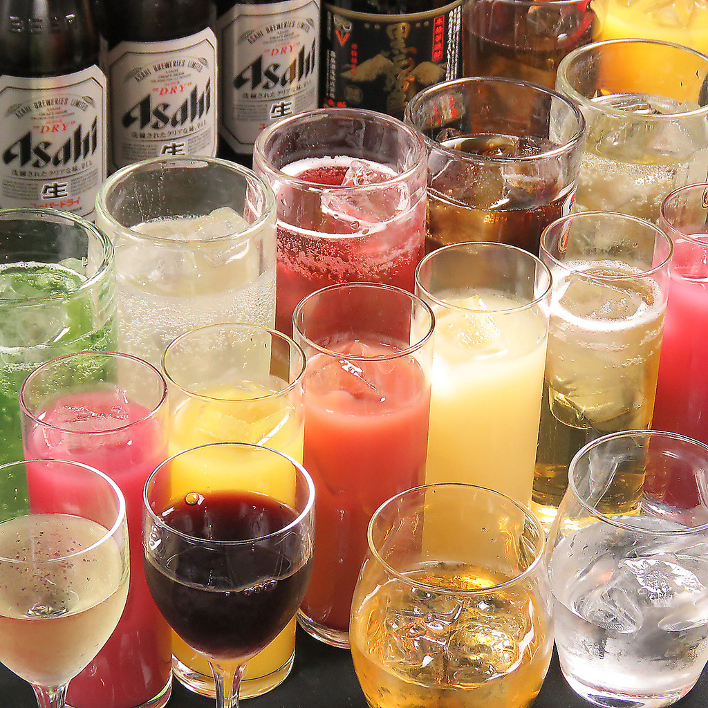 ビール、ハイボール 、サワー、カクテル、ソフトドリンクなど…飲み放題も充実のラインナップです！