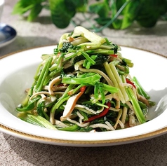 せりと干し豆腐の炒め