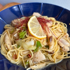 ごま油香る鶏肉と長葱のパスタランチ