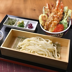 海老といくらの特上天丼 讃岐うどんセット