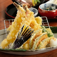 大海老と穴子の天ぷら盛り合わせ