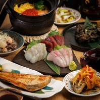 旬の具材を使用した土鍋ご飯からおつまみまで！