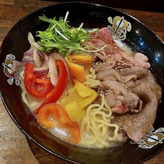 京都和牛ロースステーキ白湯ラーメン