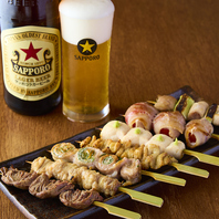 【絶品炭火焼鳥には地鶏＆備長炭を使用しております♪】