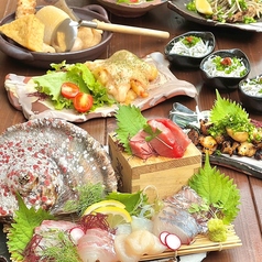 炭焼きと魚貝と日本酒 魚's man うおーずまんのコース写真