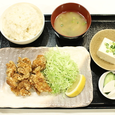 鶏の唐揚げ定食～柚子胡椒添え