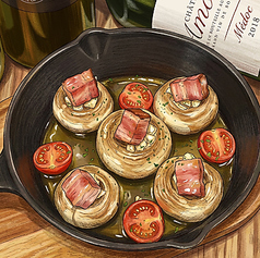 丸ごとマッシュルームの鉄板グリル