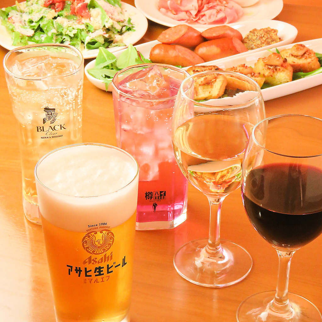 ドリンクも豊富に取り揃えております。単品飲み放題のご用意もありますのでお好きな料理と合わせて◎