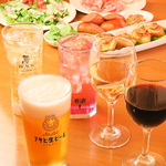 ドリンクも豊富に取り揃えております。単品飲み放題のご用意もありますのでお好きな料理と合わせて◎