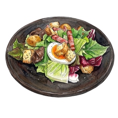 お肉屋さんの満足サラダ
