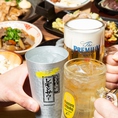 【飲み放題メニュー】生ビールはもちろん、ハイボールやカクテルなど充実しております。定番の焼酎や日本酒などもご用意しております。お好きな一杯でより宴会や飲み会をお楽しみください。