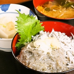 ハーフしらす丼（生しらす＆釜しらす）