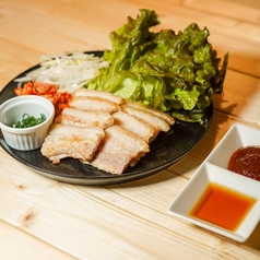 豚バラの塩焼き薬味味噌添え～サムギョプサル風～