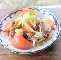 青搾菜とトマトのマリネ