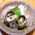 料理メニュー写真 サザエのお刺身/味噌焼き