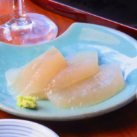 自家製の味、こんにゃく刺身