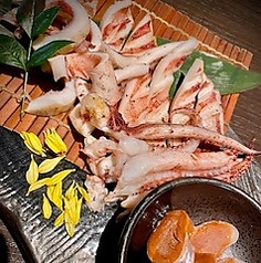 イカの一夜干し　ゴロルイベ醤油で