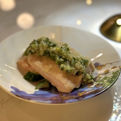 蒸し鶏の冷菜 葱生姜ソース