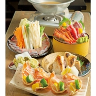 卓上のコンロで新鮮な魚介や野菜の鍋をご堪能ください！