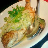 鯛のオーブン焼き、葱ソースかけ