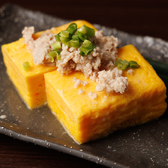 鶏そぼろの餡かけ出汁巻き卵