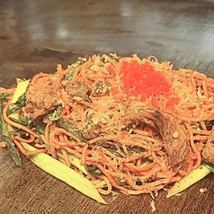 牛すじ九条葱 和風カレー焼そば