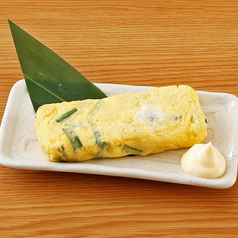 鶏白湯のニラ入り出汁巻き